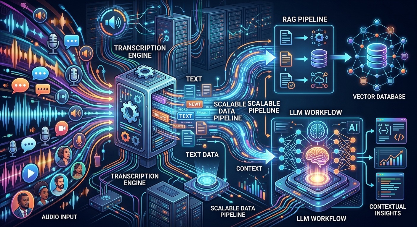 Audio Transcription at Scale for RAG Pipelines and LLM Workflows